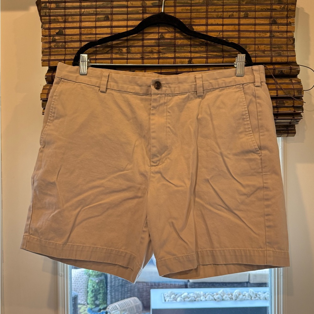 Brooks Brothers Tan Flat Front Chino Shorts